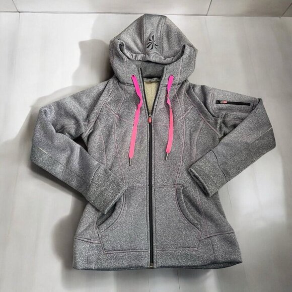 Athleta Sweaters - Athleta Fuse Scuba Zip Hooded Jacket Women’s Small Sherpa Lined Thick Cozy S